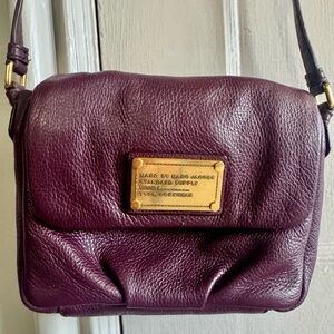 Marc by Marc Jacobs Small Maroon Leather Crossbody Bag